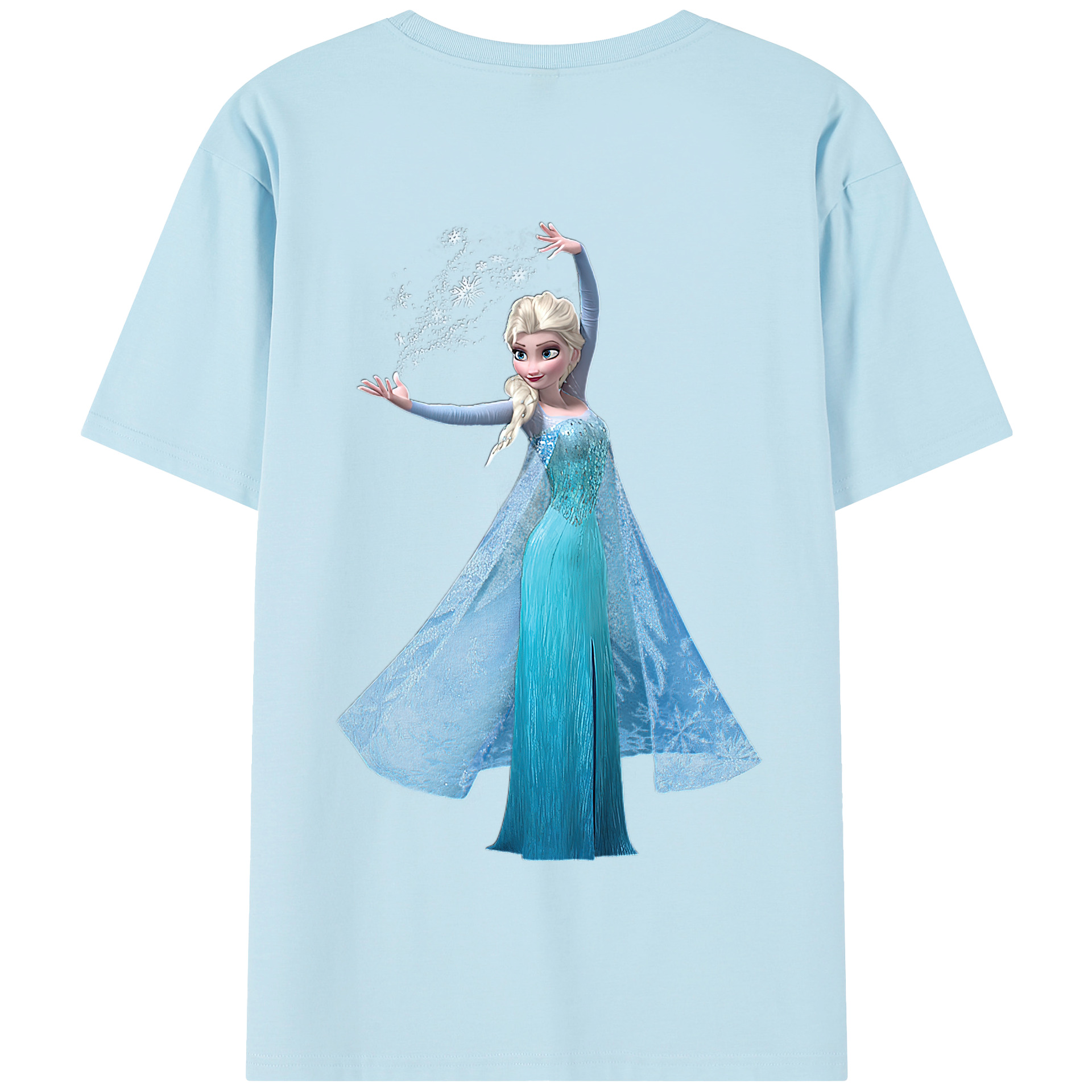 （画像用） アナと雪の女王 アンナ エルサ Frozen Anna Elsa 綿100％半袖Tシャツ（背面プリント）
